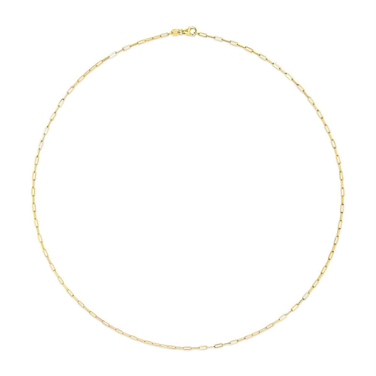 Unisex Solid 14K Gold 1.5mm Paperclip Chain Necklace - Choice of Length and Metal Color by Haus of Brilliance