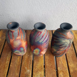 3 Pack Koban Ceramic Raku Vases with Water Tube by RAAQUU