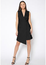 Women's Asymmetrical Sleeveless Blazer Dress by Shop at Konus