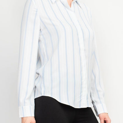 Philosophy Long Sleeve Collared Button Down Flow Striped Shirt by Curated Brands