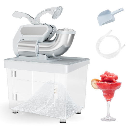 300W Commercial Ice Crusher with Dual Blades and Safety Switch-Gray