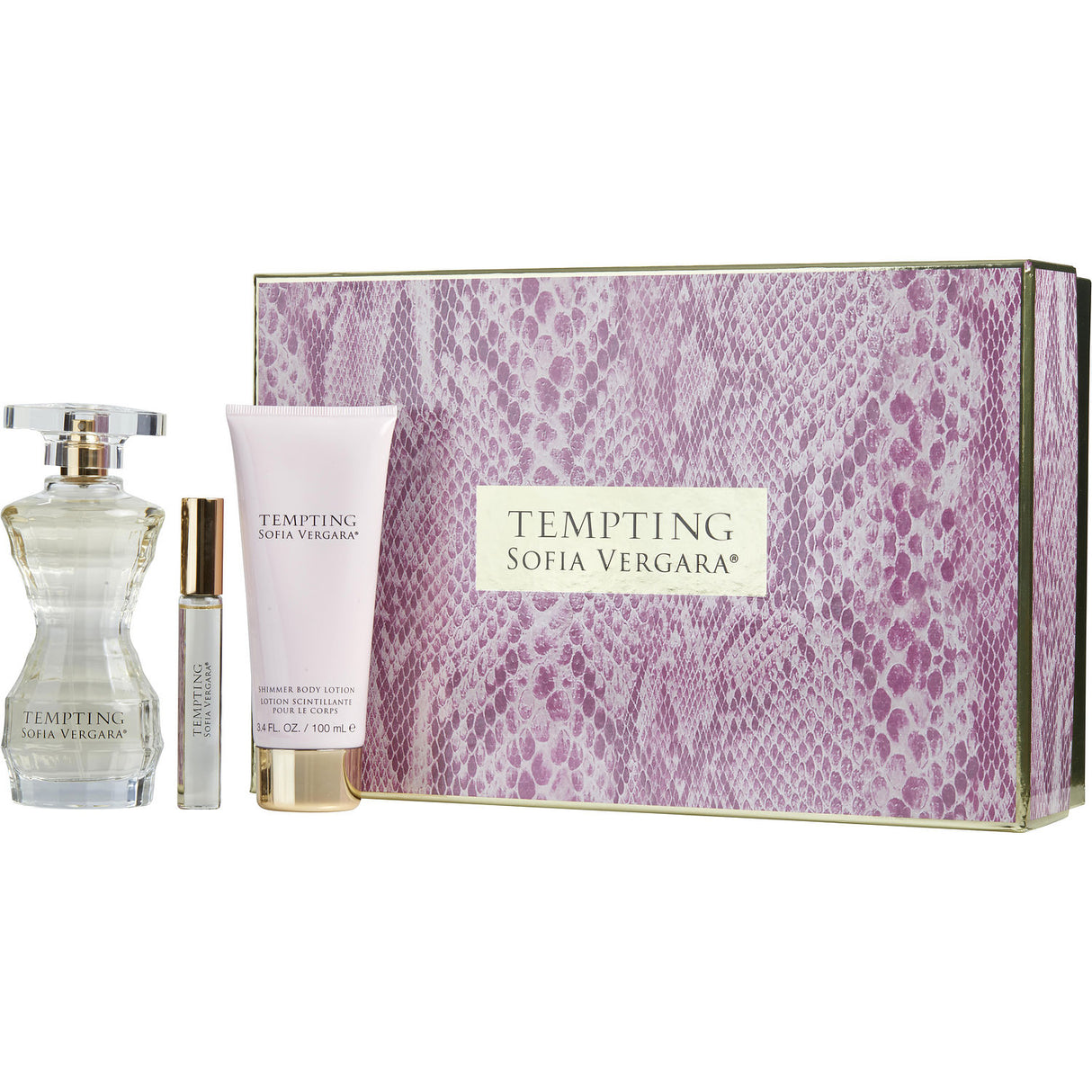 TEMPTING BY SOFIA VERGARA by Sofia Vergara - EAU DE PARFUM SPRAY 3.4 OZ & SHIMMER BODY LOTION 3.4 OZ & EAU DE PARFUM ROLLERBALL 0.33 OZ - Women