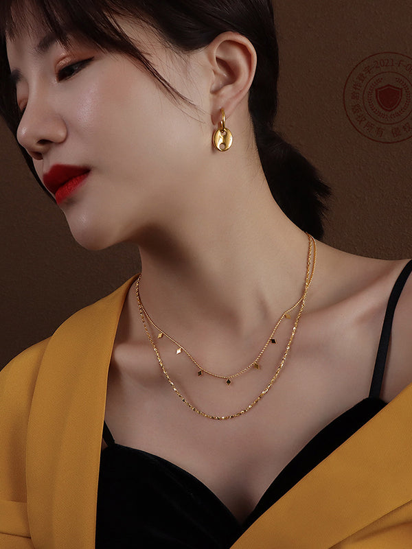 Simple Alloy Geometric Necklaces Accessories by migunica