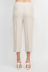 Land N Sea Pull-on Elastic Waist Slit Bottom Linen Gaucho Pant with Pockets by Curated Brands