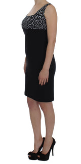 Black Stretch Sheath Dress & Sweater Set by Faz