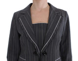 Gray Stretch Suit Sheath Dress & Blazer Set by Faz