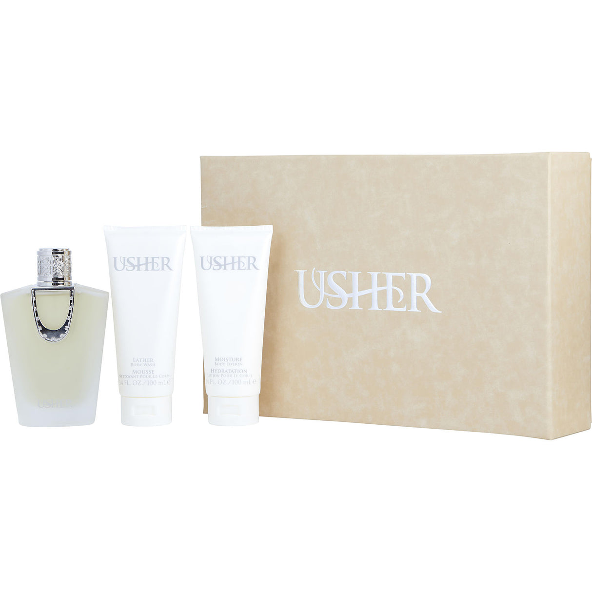 USHER by Usher - EAU DE PARFUM SPRAY 3.4 OZ & BODY LOTION 3.4 OZ & BODY WASH 3.4 OZ - Women