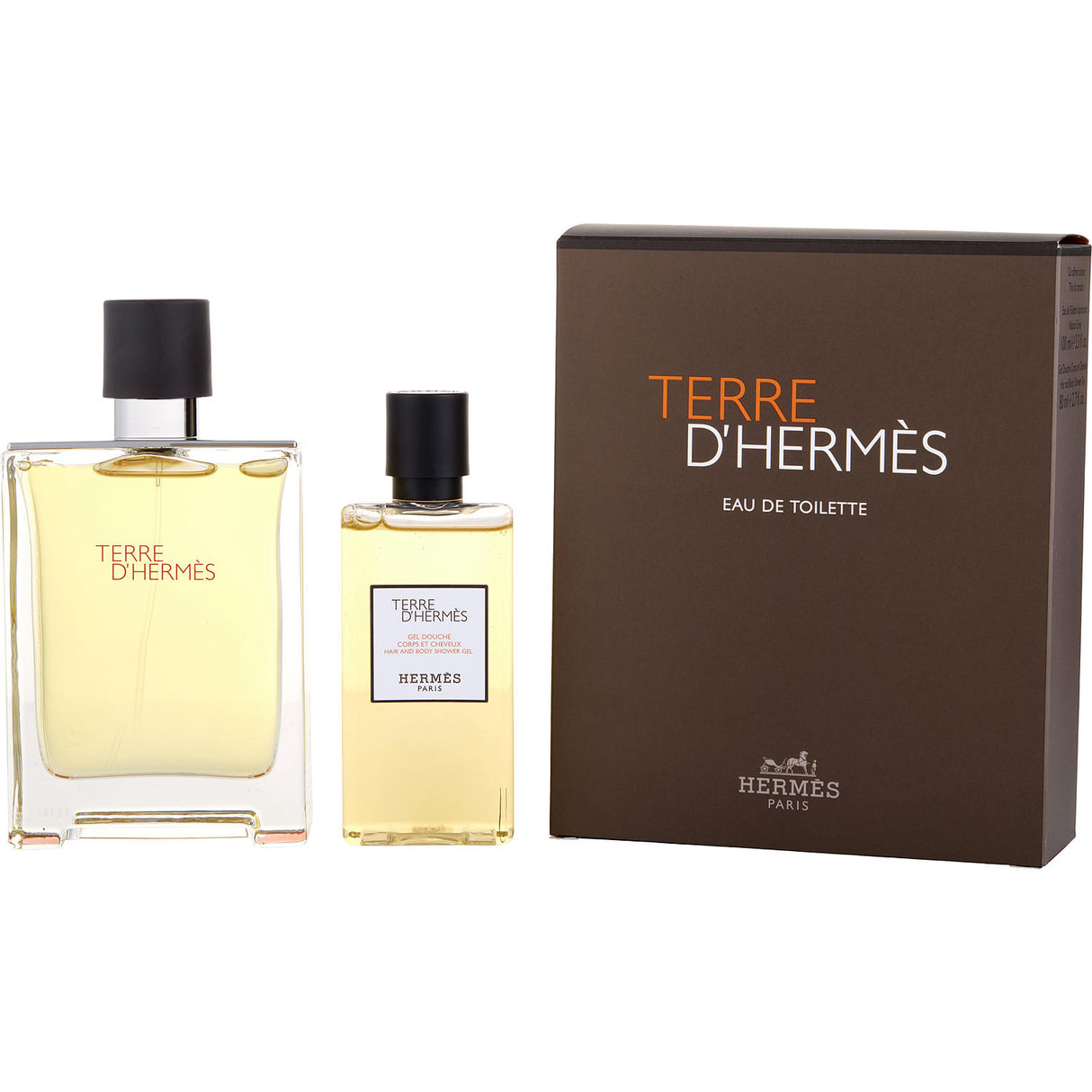 TERRE D'HERMES by Hermes - EDT SPRAY 3.3 OZ & HAIR AND BODY SHOWER GEL 2.7 OZ - Men