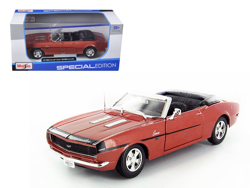 1968 Chevrolet Camaro SS 396 Convertible Bronze 1/24 Diecast Model Car by Maisto