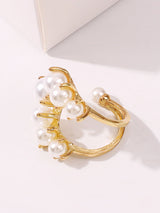 Adjustable Geometric Imitation Pearl Rings Accessories by migunica