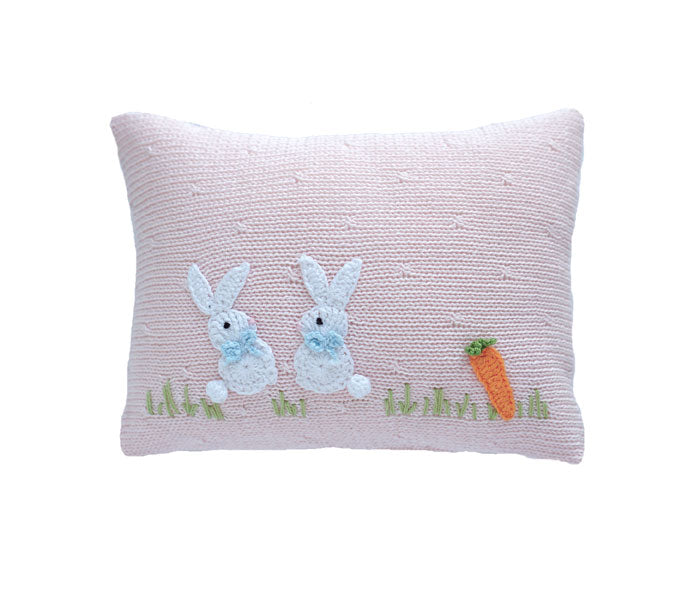 Baby Bunny Mini Pillow, Pink by Melange Collection