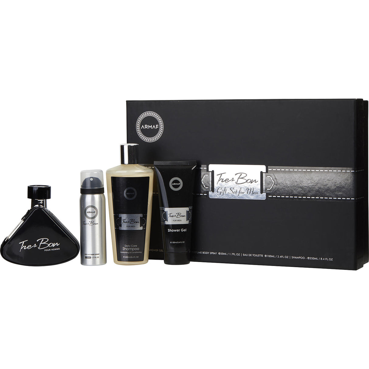 ARMAF TRES BON by Armaf - EDT SPRAY 3.4 OZ & BODY SPRAY 1.7 OZ & SHAMPOO 8.4 OZ & SHOWER GEL 3.4 OZ - Men