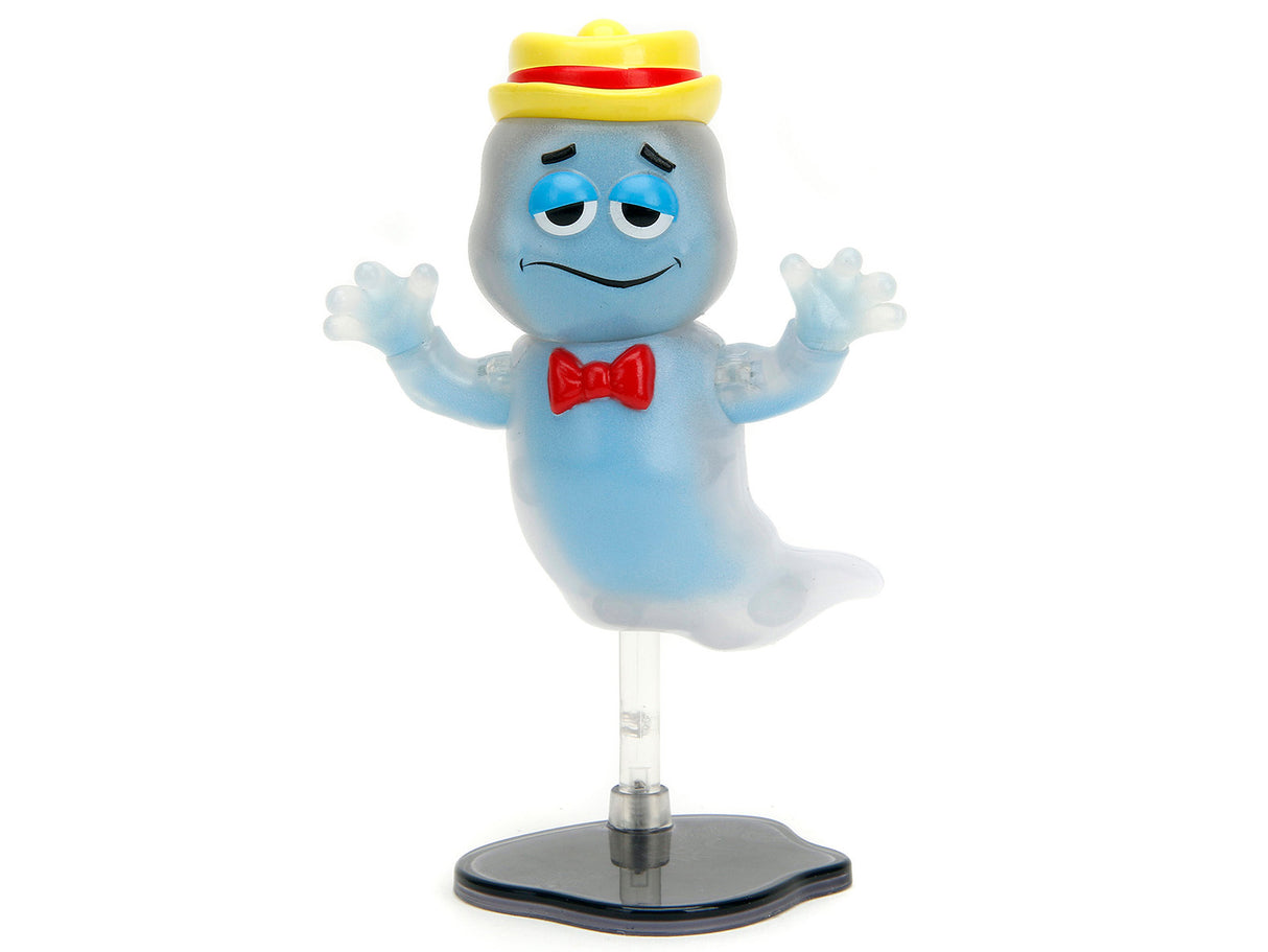 Boo Berry 3.5" Moveable Glow-in-the-Dark Figure with Stand and Cereal Box "Monster Cereals" 1/12 Scale Model by Jada