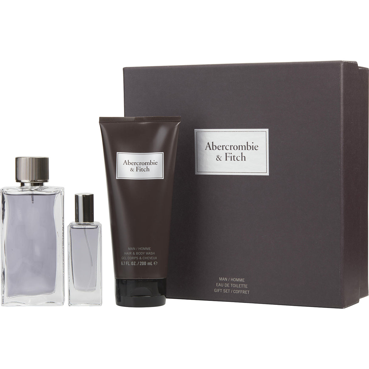 ABERCROMBIE & FITCH FIRST INSTINCT by Abercrombie & Fitch - EDT SPRAY 3.4 OZ & HAIR AND BODY WASH 6.7 OZ & EDT SPRAY 0.5 OZ - Men