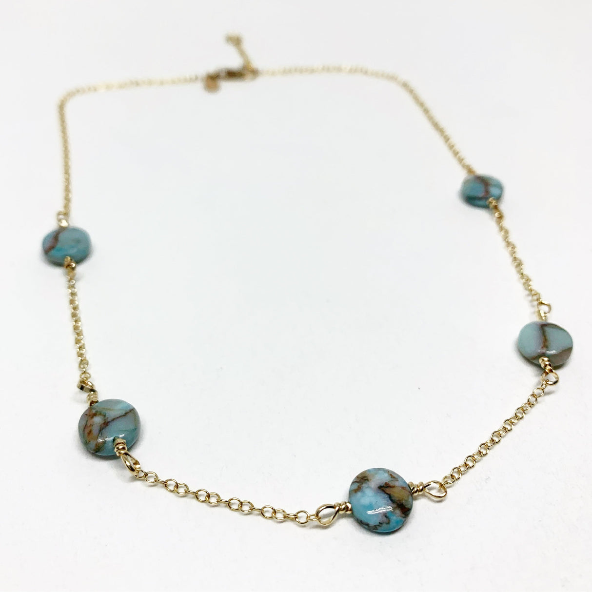 Turquoise Disc Choker Necklace by Jennifer Cervelli Jewelry