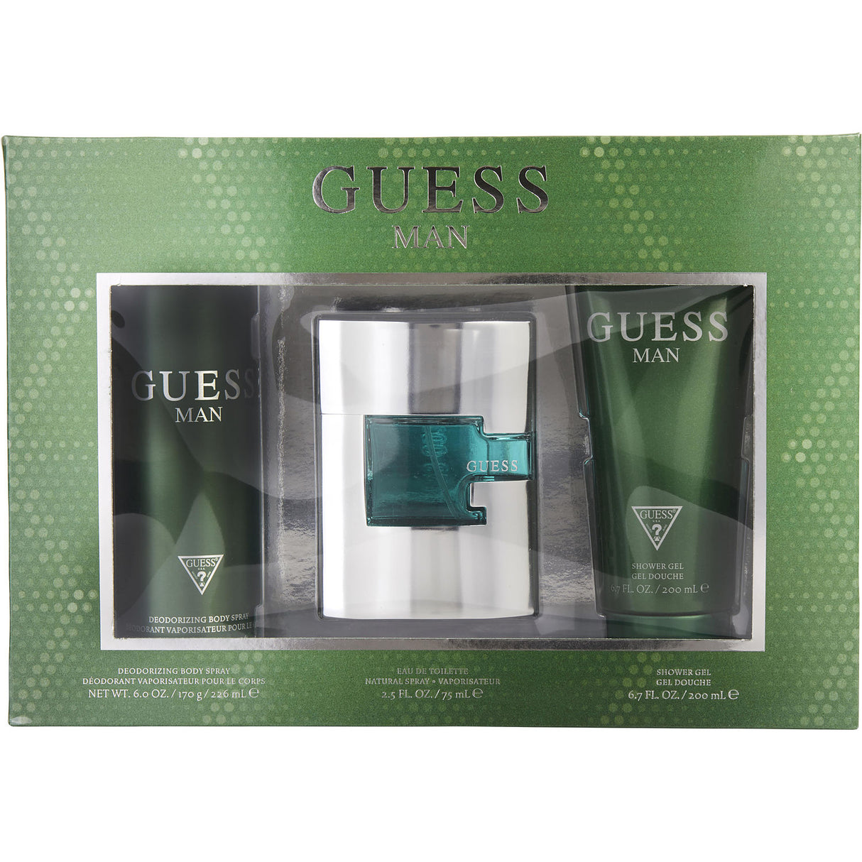 GUESS MAN by Guess - EDT SPRAY 2.5 OZ & DEODORANT SPRAY 6 OZ & SHOWER GEL 6.7 OZ - Men