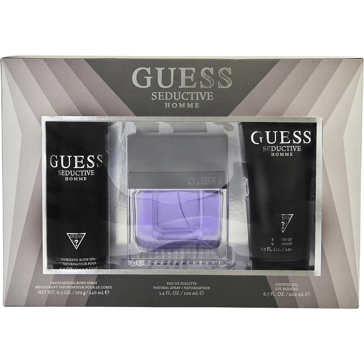 GUESS SEDUCTIVE HOMME by Guess - EDT SPRAY 3.4 OZ & DEODORANT BODY SPRAY 6 OZ & SHOWER GEL 6.7 OZ - Men