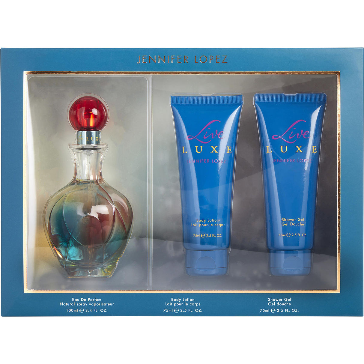 LIVE LUXE by Jennifer Lopez - EAU DE PARFUM SPRAY 3.4 OZ & BODY LOTION 2.5 OZ & SHOWER GEL 2.5 OZ - Women