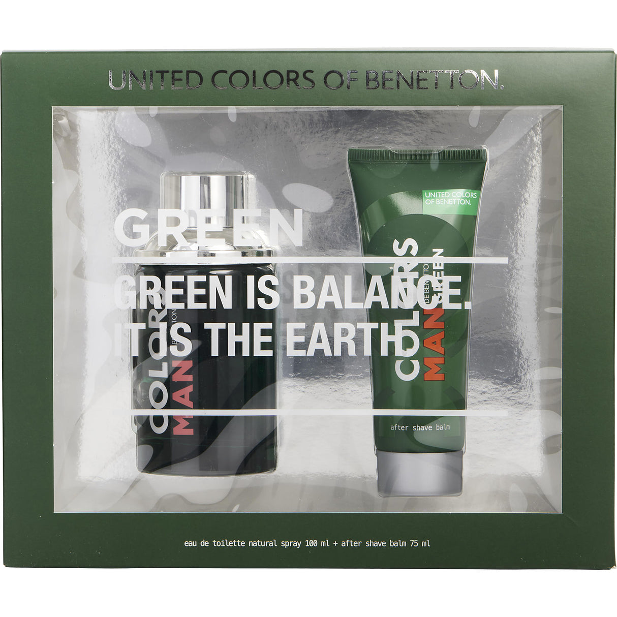 COLORS DE BENETTON GREEN by Benetton - EDT SPRAY 3.4 OZ & AFTERSHAVE BALM 2.5 OZ - Men