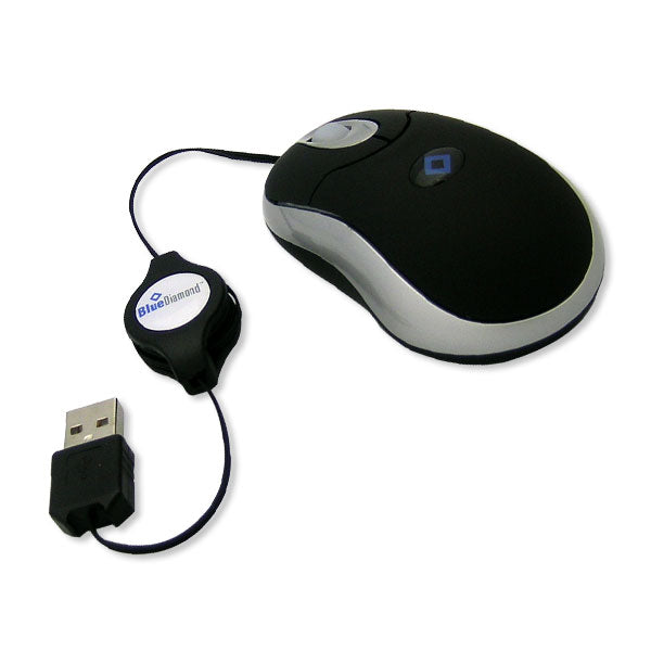 BlueDiamond USB 2.0 Retractable Travel Mouse by Level Up Desks