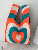 Casual Heart Print Contrast Color Bags Accessories Handbags by migunica