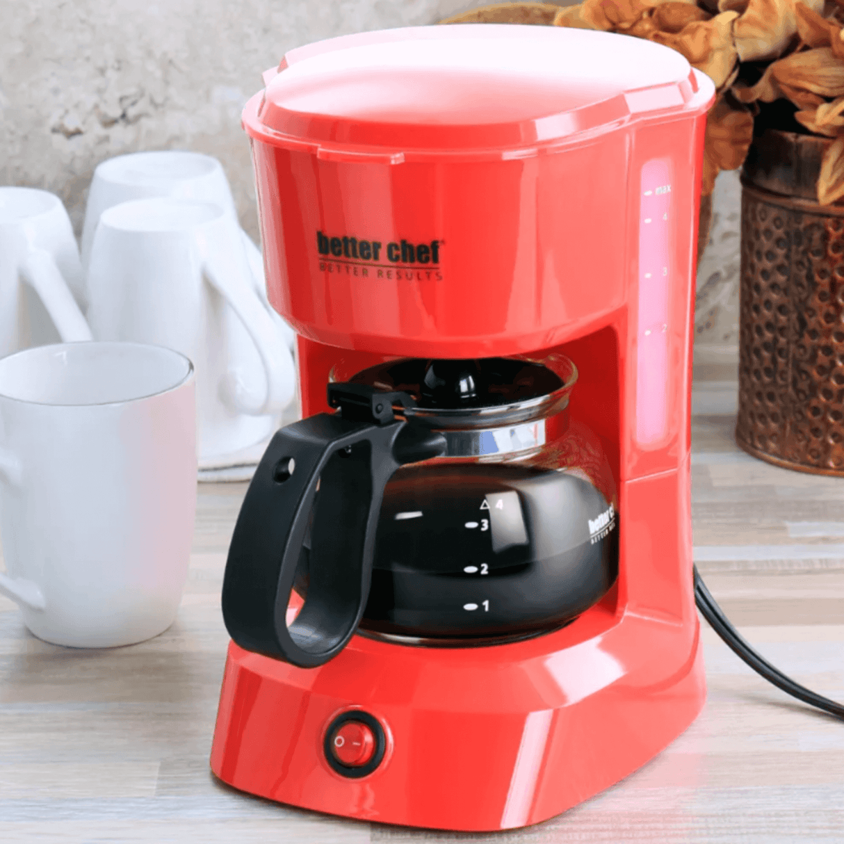 Better Chef 4-Cup Coffeemaker with Grab-A-Cup Feature by Jupiter Gear Home