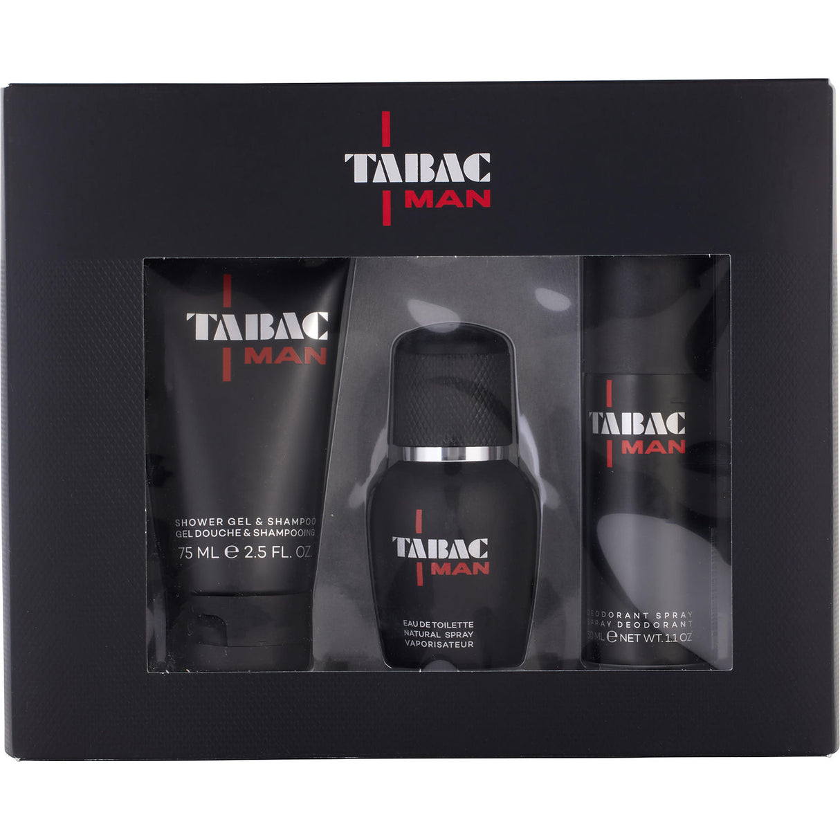 TABAC MAN by Maurer & Wirtz - EDT SPRAY 1 OZ & SHOWER GEL 2.5 OZ & DEODORANT SPRAY 1.7 OZ - Men