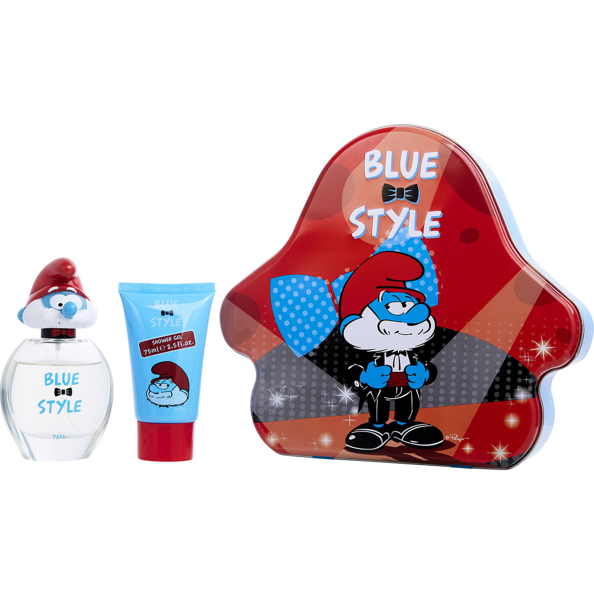 SMURFS 3D by First American Brands - PAPA SMURF EDT SPRAY 1.7 OZ & SHOWER GEL 2.5 OZ & METAL LUNCH BOX (BLUE & STYLE) - Unisex