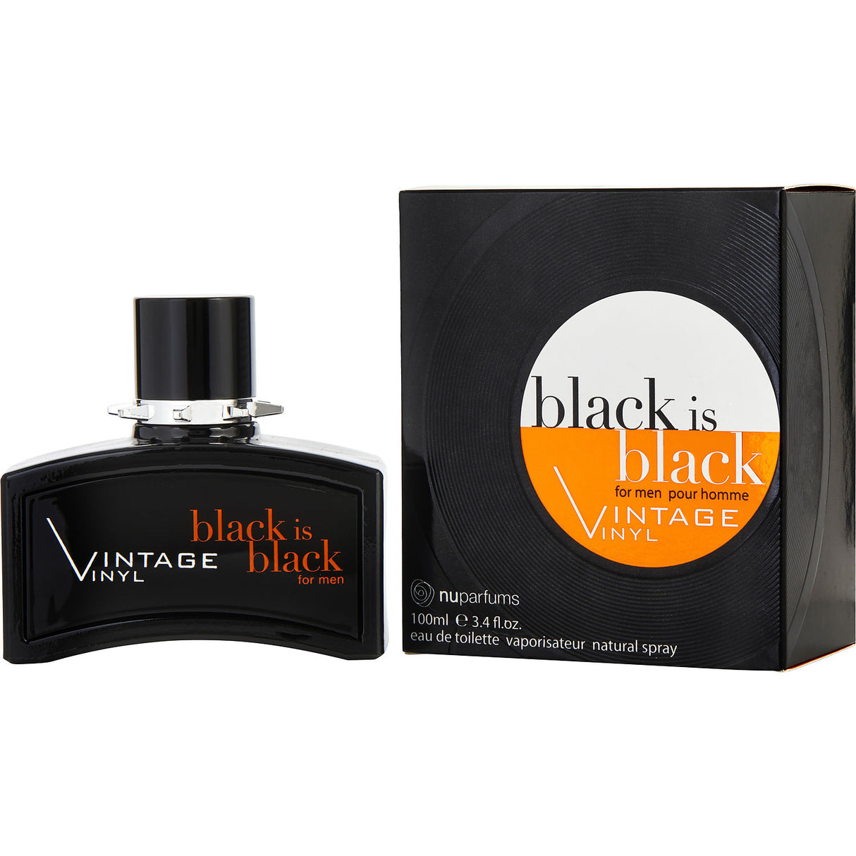 BLACK IS BLACK VINTAGE VINYL by Nuparfums - EDT SPRAY 3.4 OZ - Men