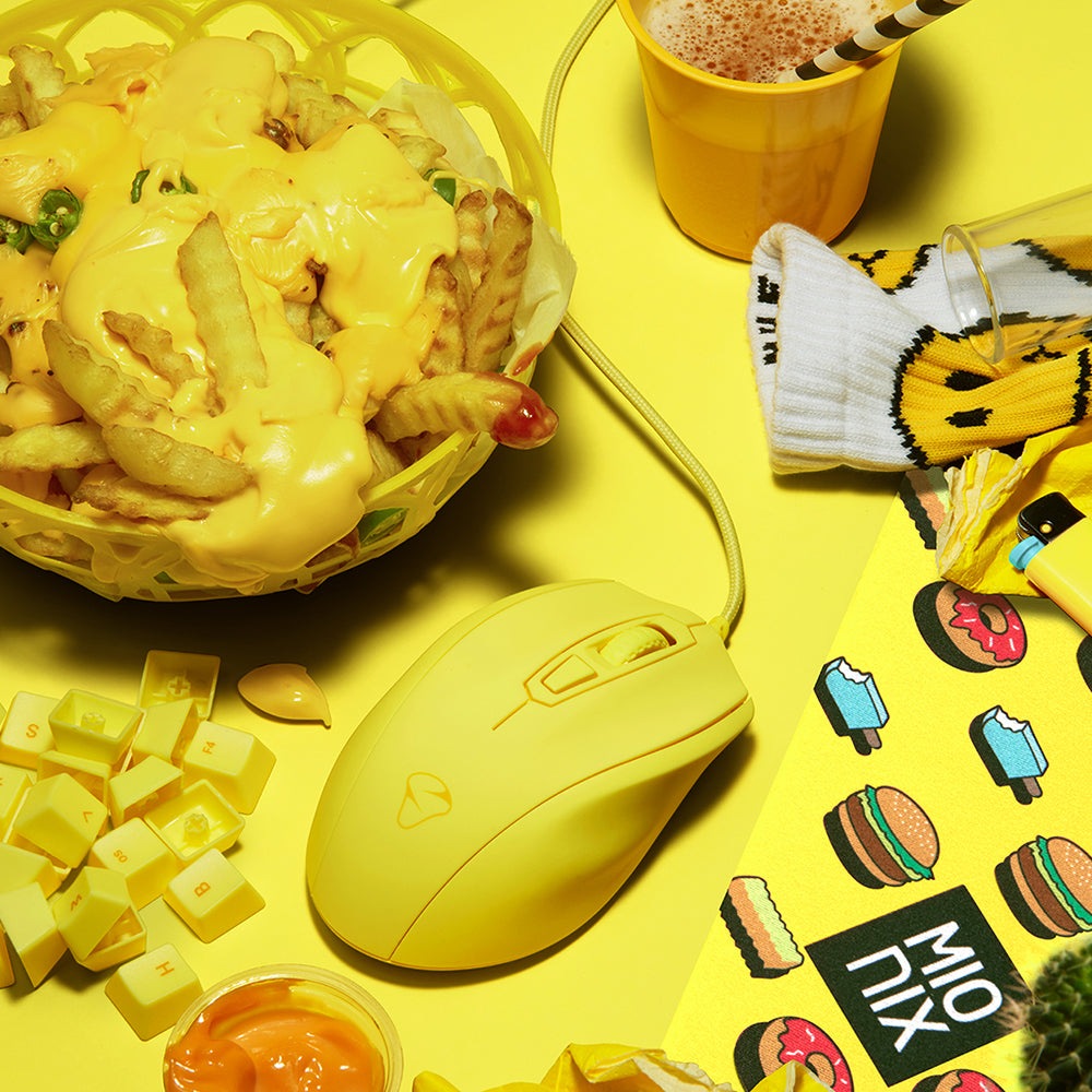 Mionix Castor French Fries Mouse Yellow by Level Up Desks