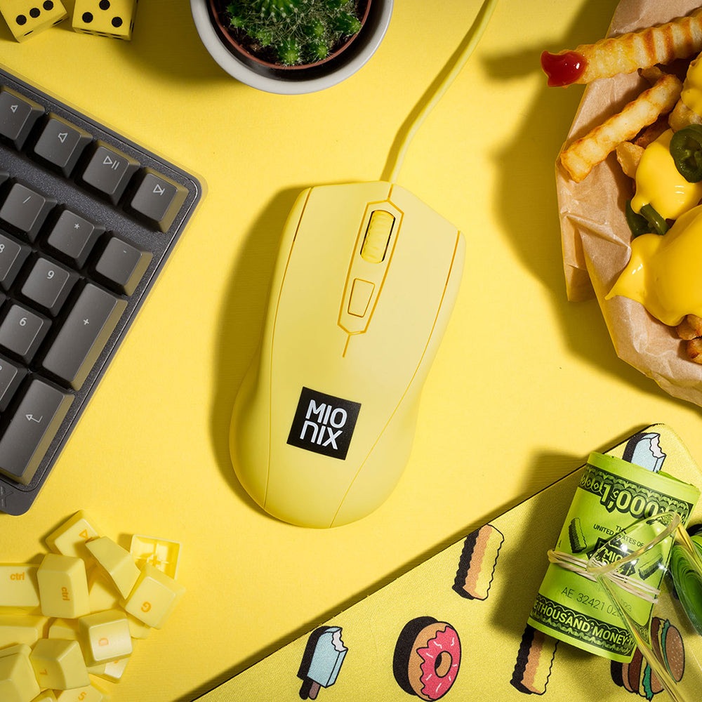 Mionix Avior French Fries Optical Mouse Yellow by Level Up Desks