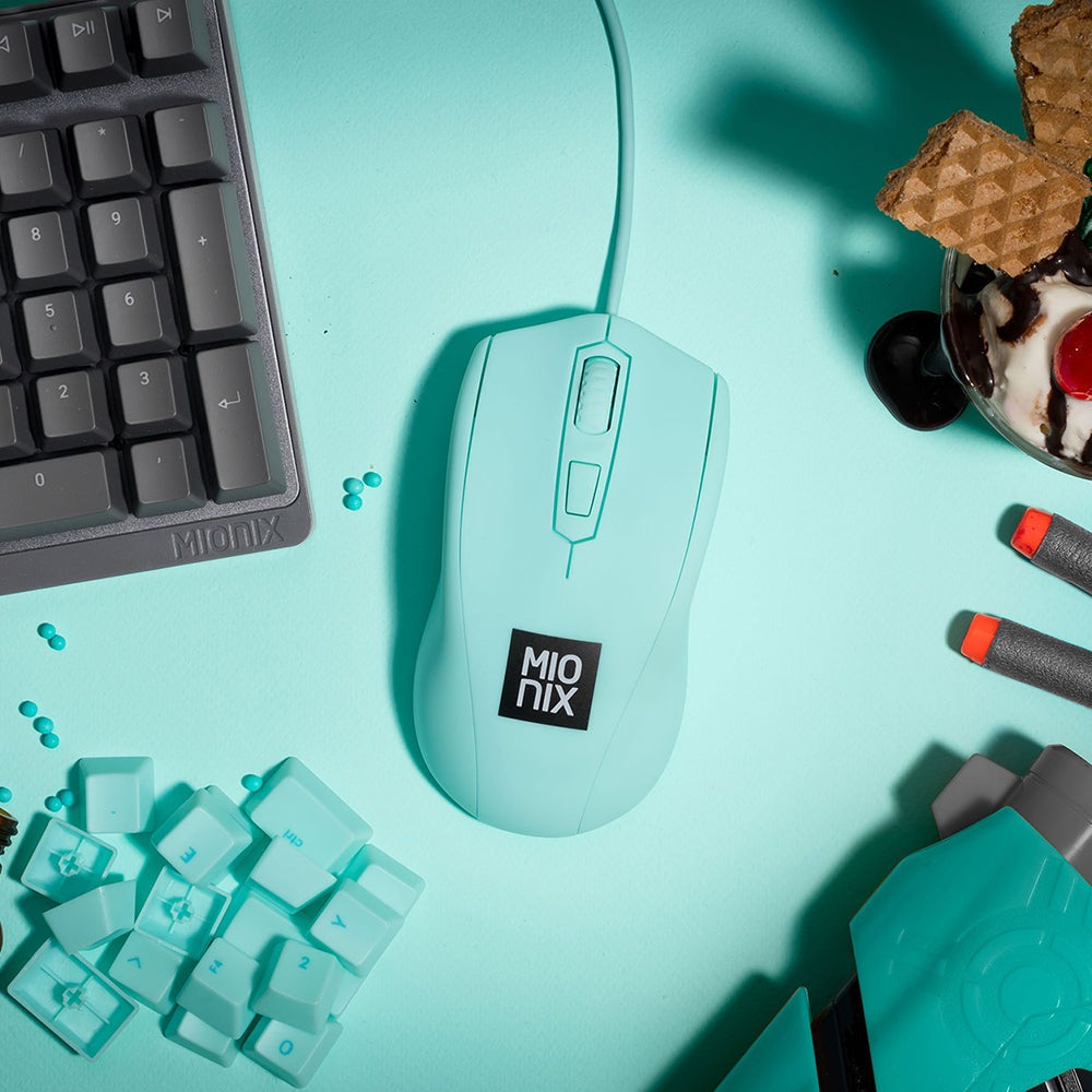 Mionix Avior Ice Cream Optical Mouse Teal by Level Up Desks