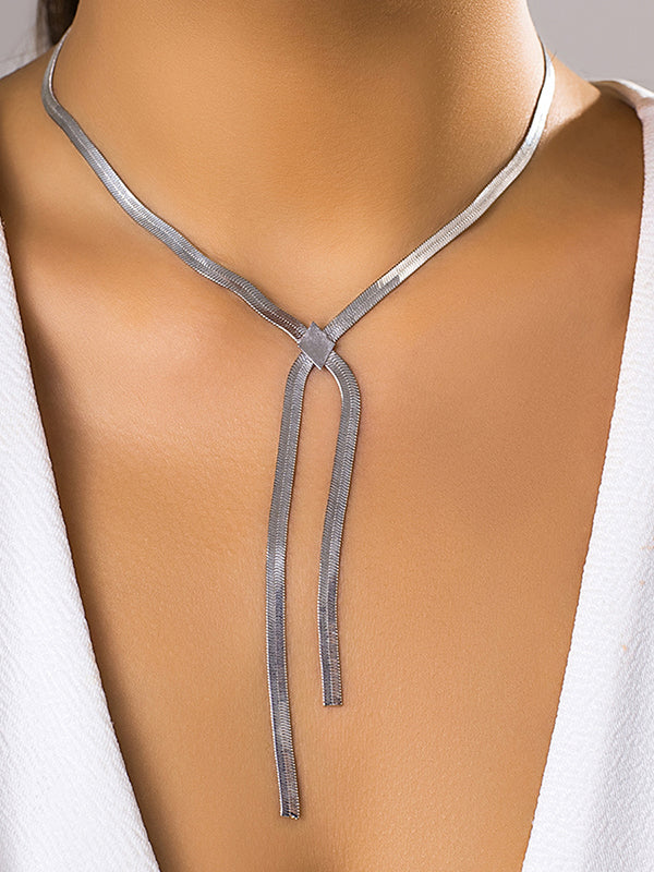 Hollow Solid Color Clavicle Chain Necklaces Accessories by migunica