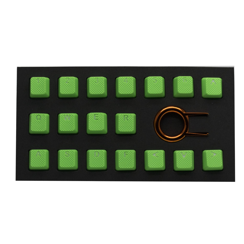 Tai-Hao Rubber Keycap Set 18 Neon Green by Level Up Desks