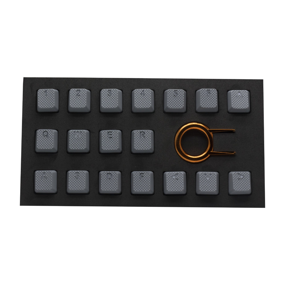 Tai-Hao Rubber Keycap Set 18 Grey by Level Up Desks