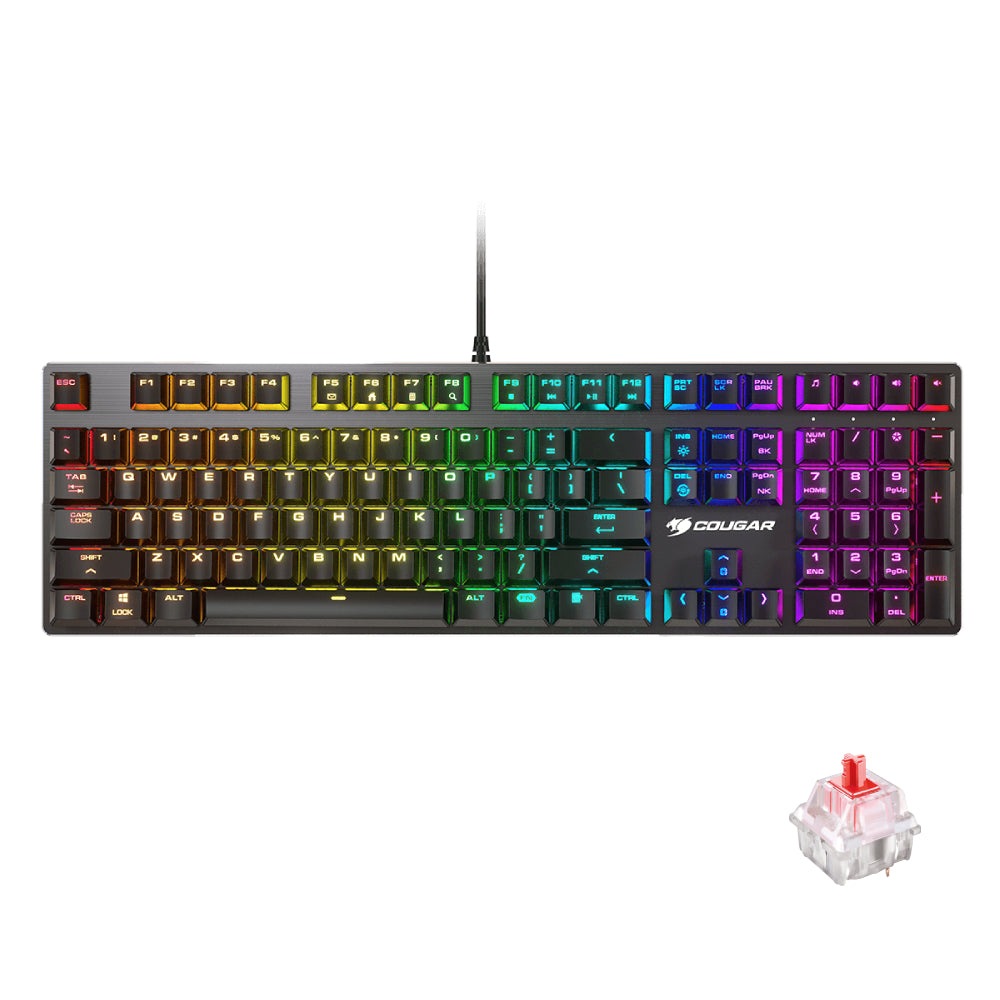 Cougar - VANTAR MX RGB Black Red switch Gaming Keyboard by Level Up Desks