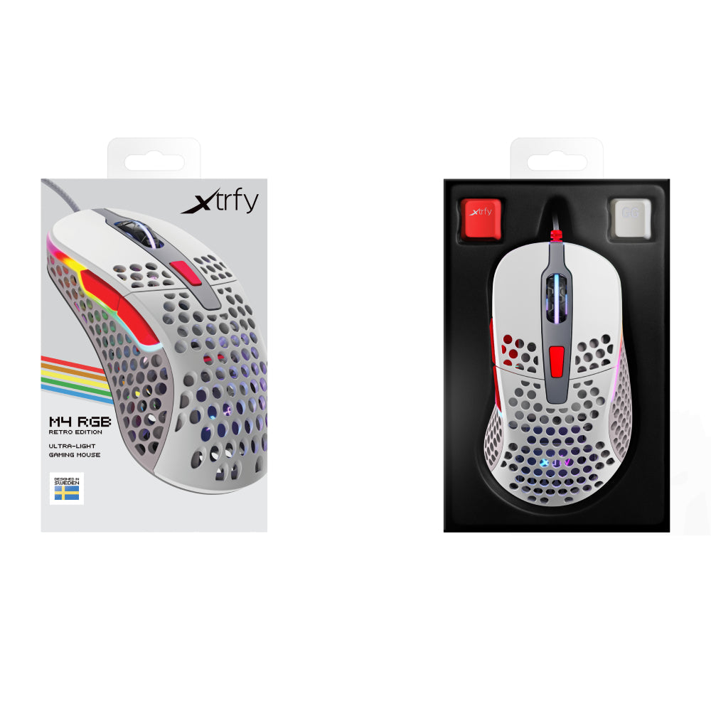 Xtrfy M4 RGB Lightweight Gaming Mouse - Retro by Level Up Desks