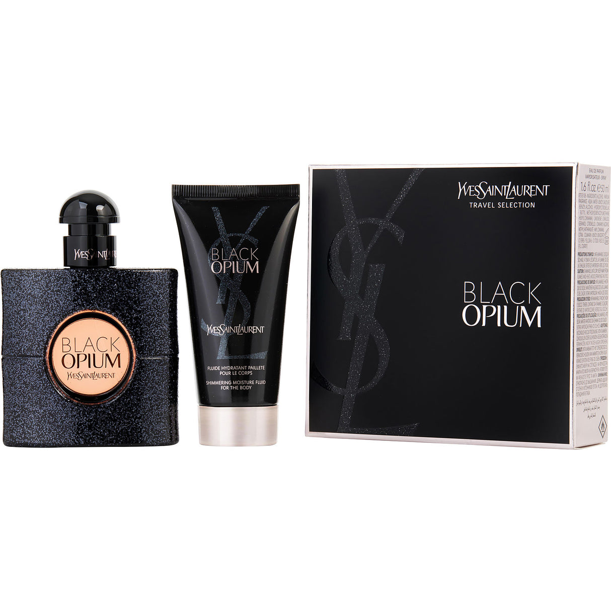 Black Opium by Yves Saint Laurent - EAU DE PARFUM SPRAY 1.6 OZ & SHIMMERING BODY LOTION 1.7 OZ - Women