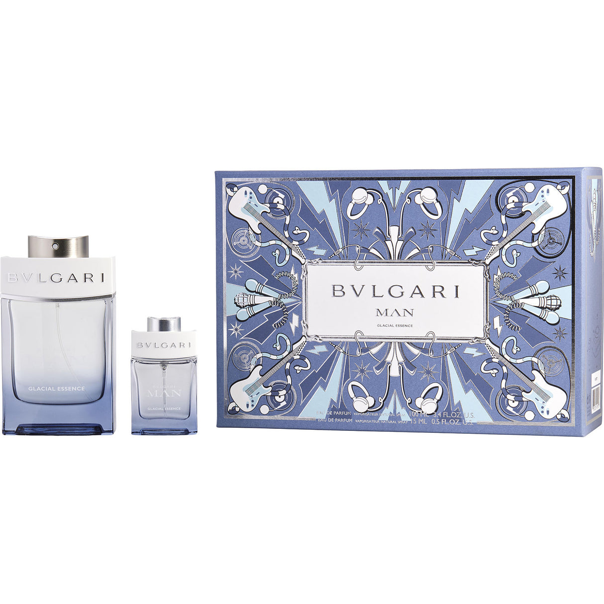 BVLGARI MAN GLACIAL ESSENCE by Bvlgari - EAU DE PARFUM SPRAY 3.4 OZ & EAU DE PARFUM SPRAY 0.5 OZ - Men