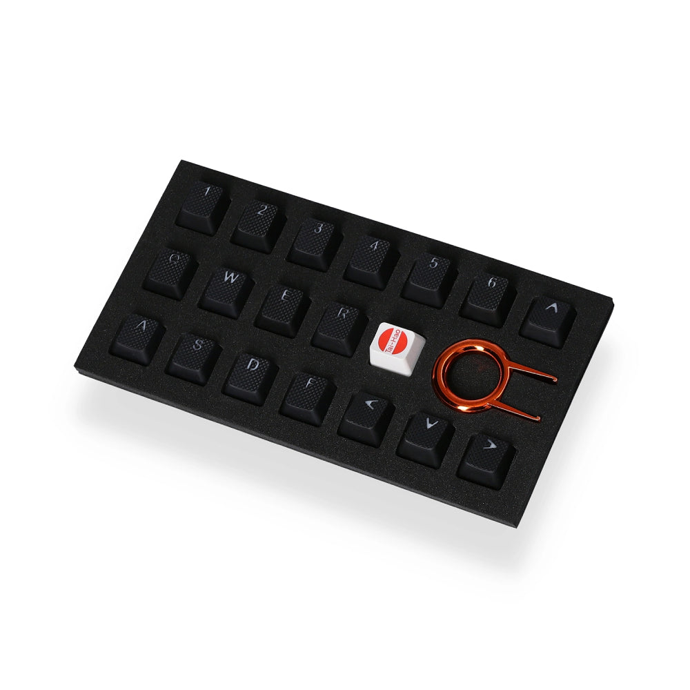 Tai-Hao Rubber Keycap Set Black 18 pcs by Level Up Desks