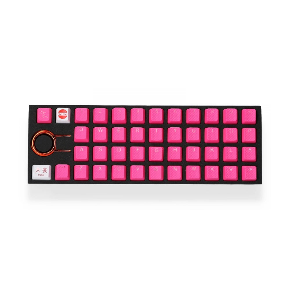 Tai-Hao Rubber Keycaps Set Pink 42 pcs by Level Up Desks