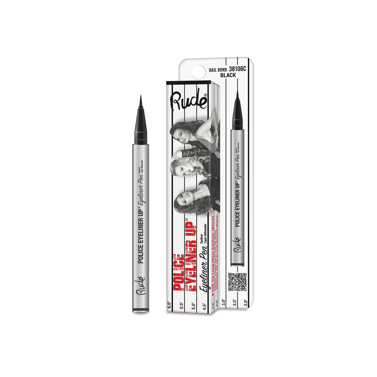 RUDE Police Eyeliner Up Eyeliner Pen - Bail Bond (Black) CARDED