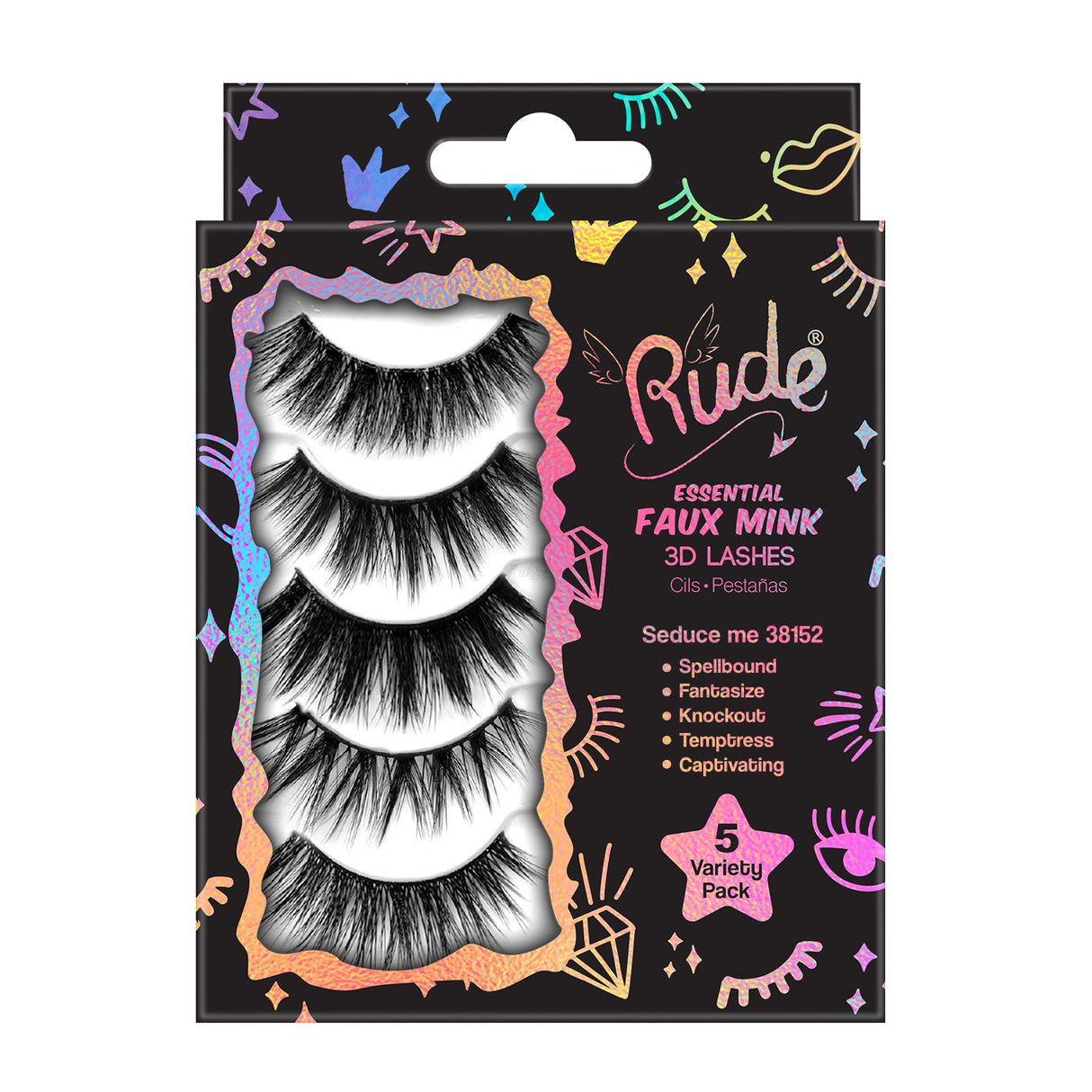 Rude Essential Faux Mink 3D Lashes 5 Multi-Pack - Seduce Me