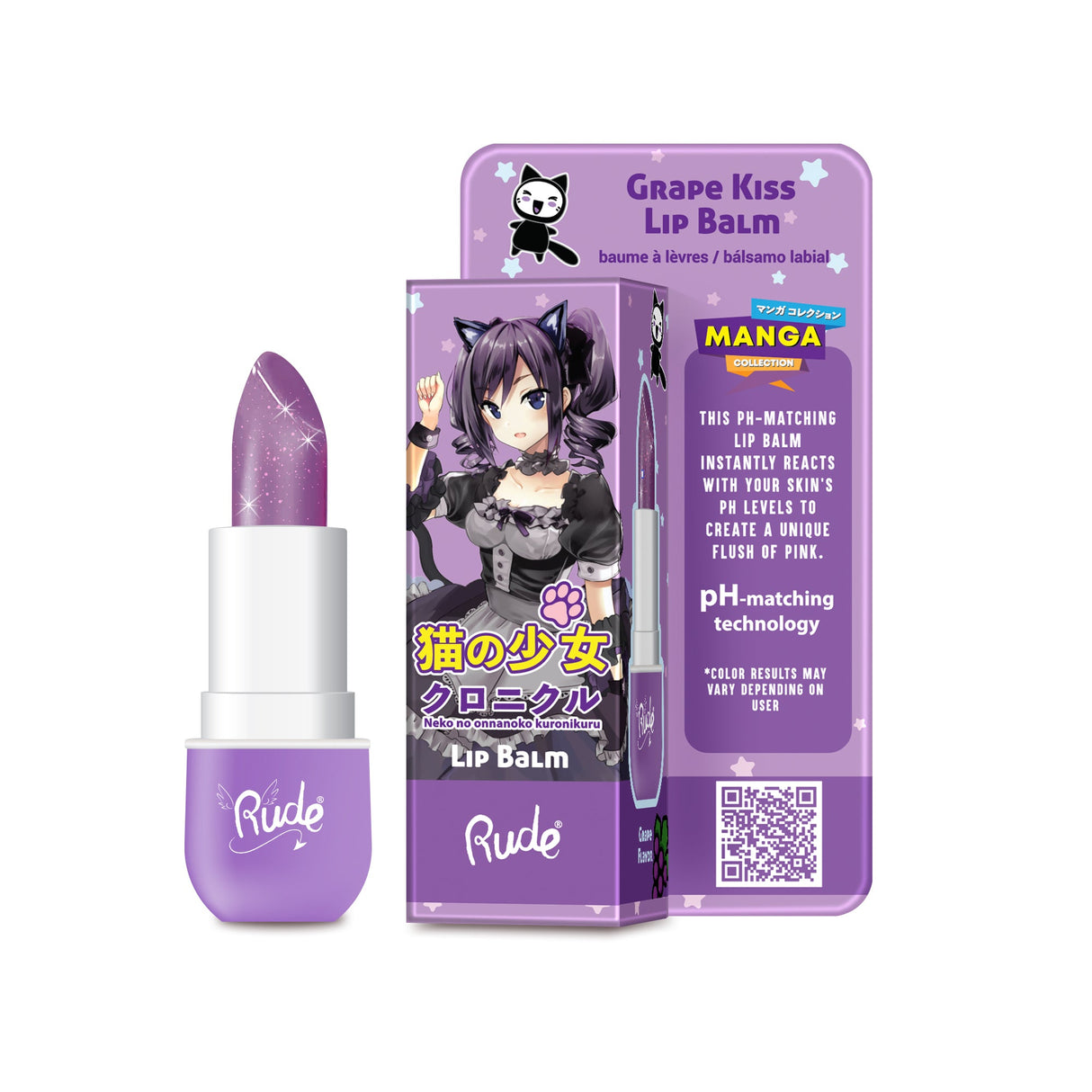 RUDE Manga Collection Lip Balm - Grape Kiss