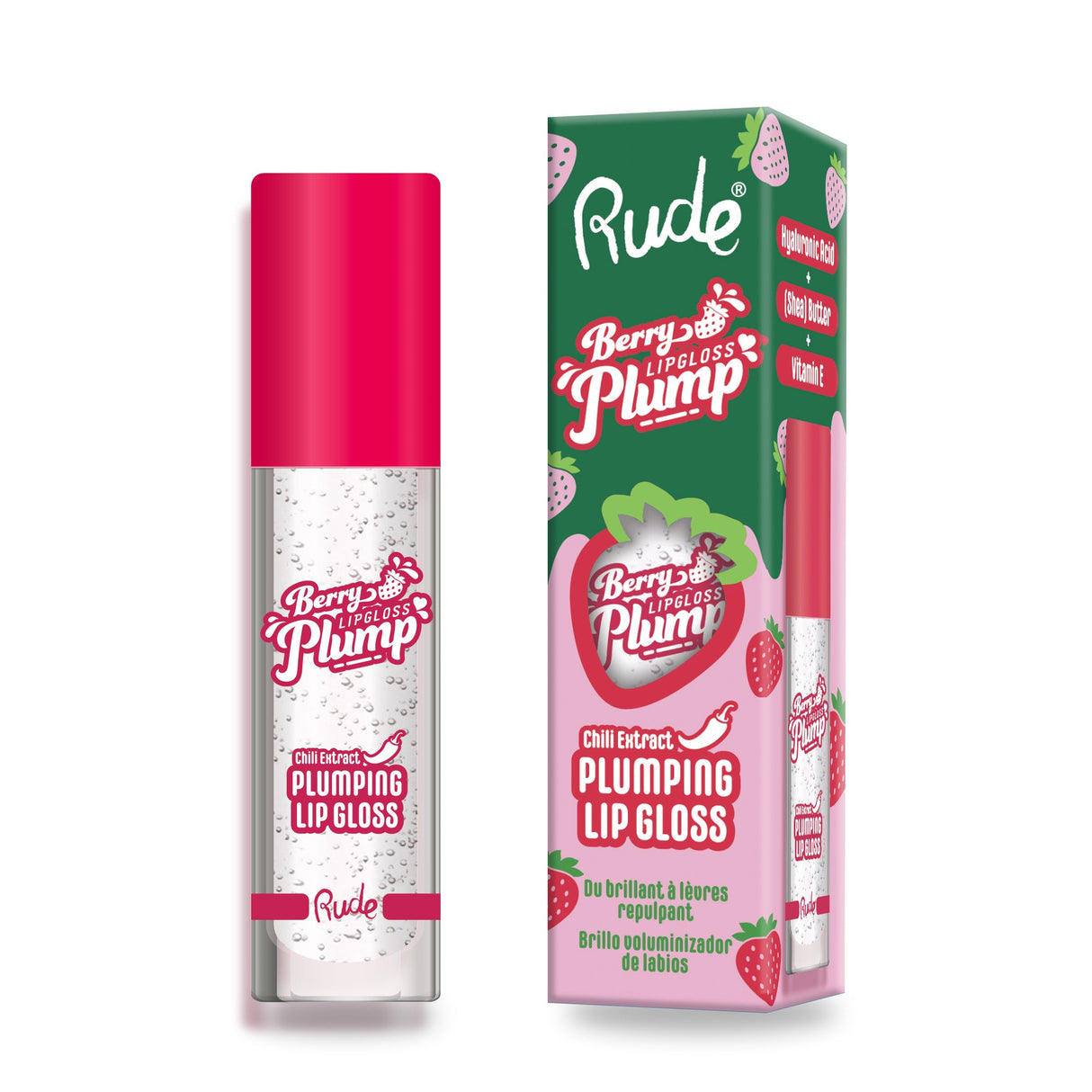 RUDE Berry Plump Plumping Lip Gloss - Crystal Clear