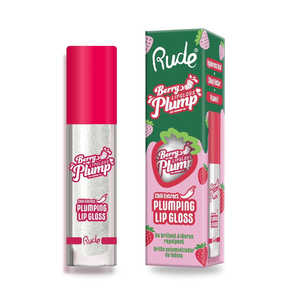 RUDE Berry Plump Plumping Lip Gloss - Pearl