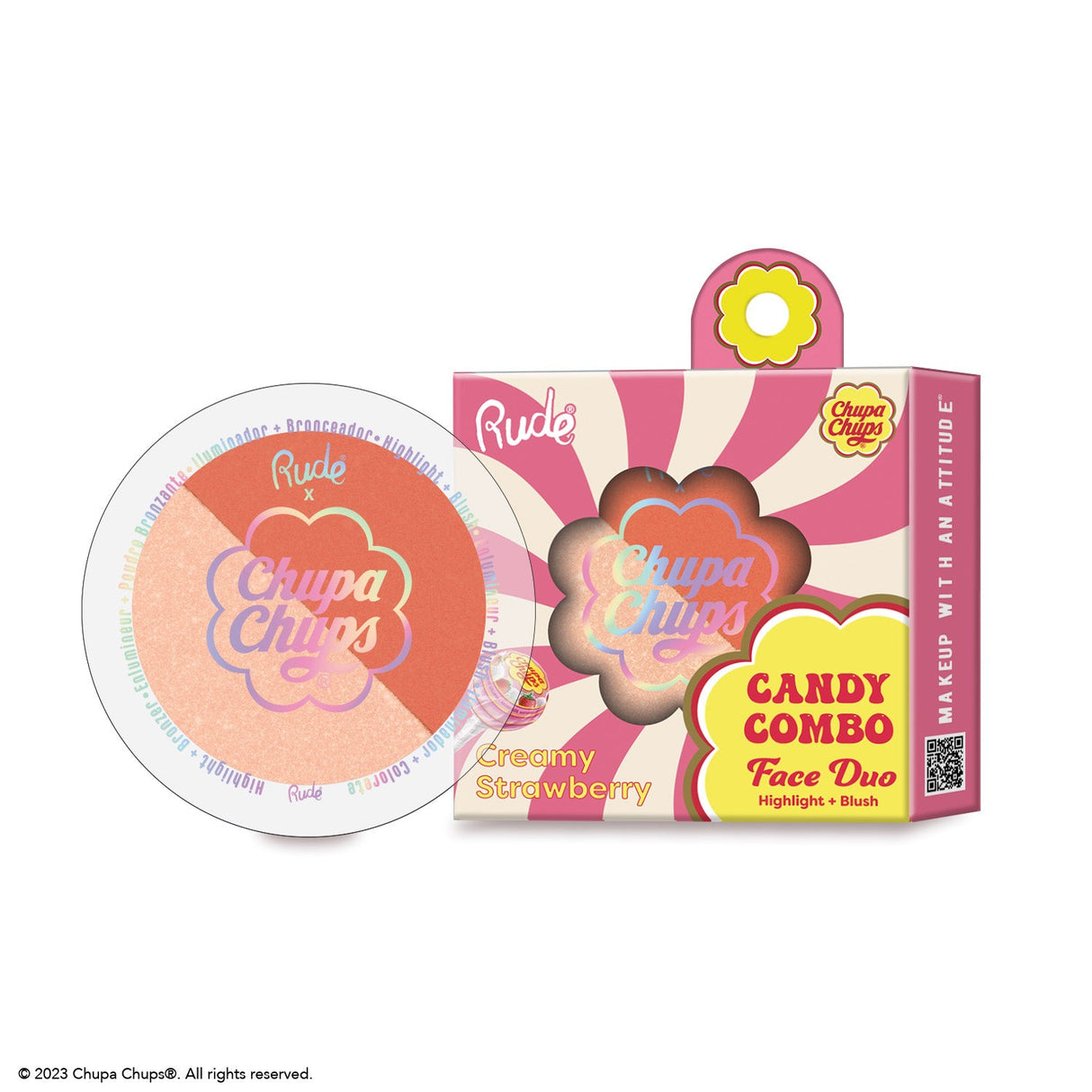 RUDE Chupa Chups Candy Combo Face Duo - Creamy Strawberry