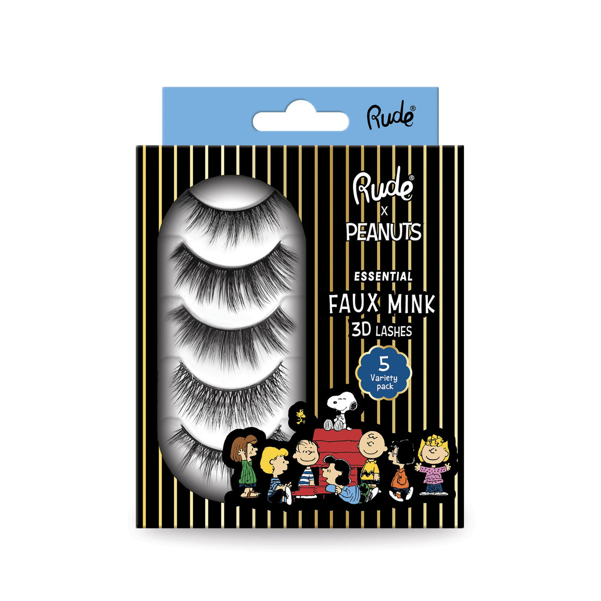 RUDE Peanuts Essential Faux Mink 3D Lashes - 5-pack - 5 Variety Pack