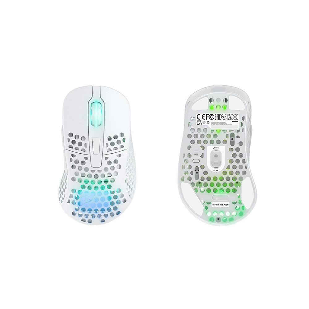 Xtrfy M4 Wireless RGB Gaming Mouse - White by Level Up Desks