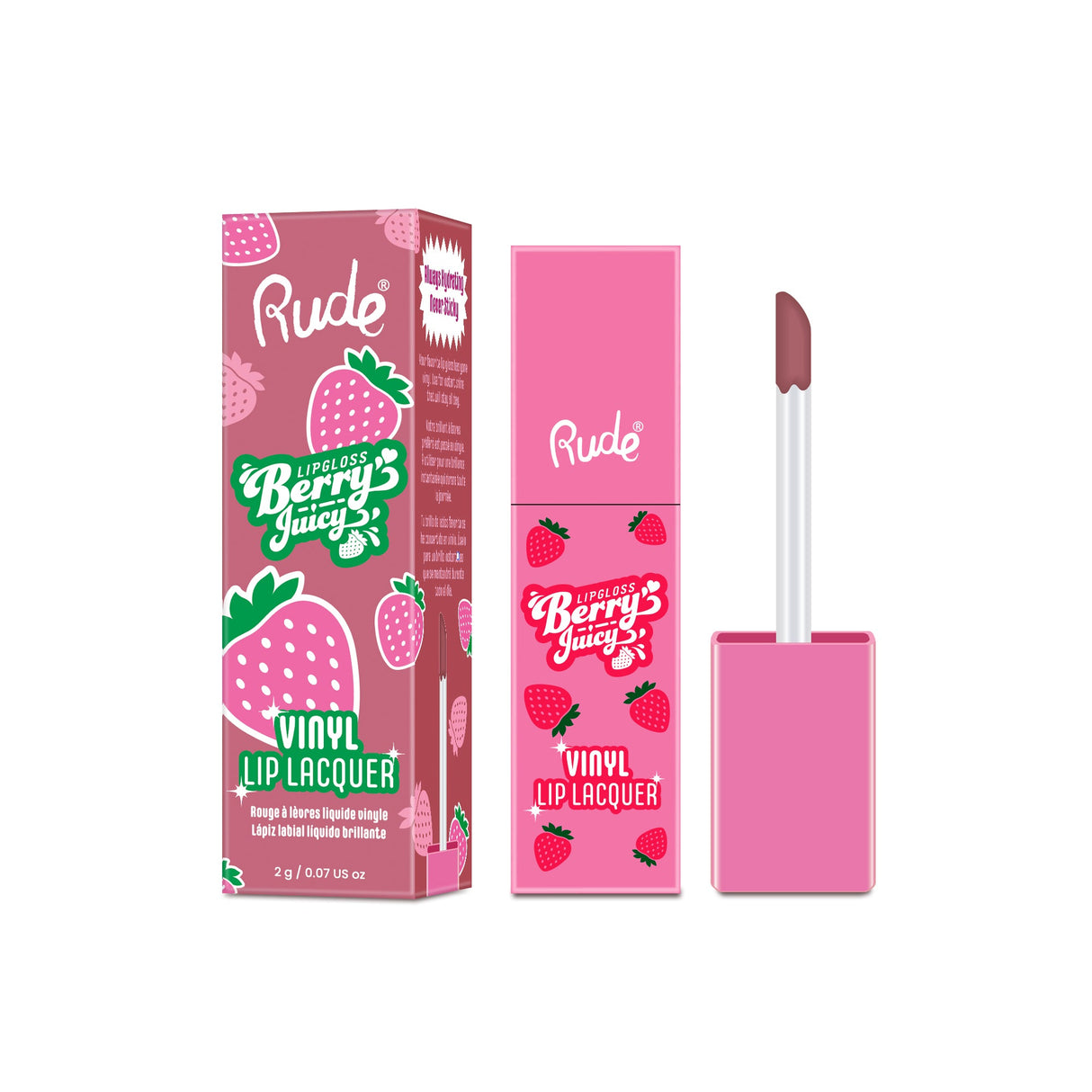 RUDE Berry Juicy Vinyl Lip Lacquer - Raspberry Mocha